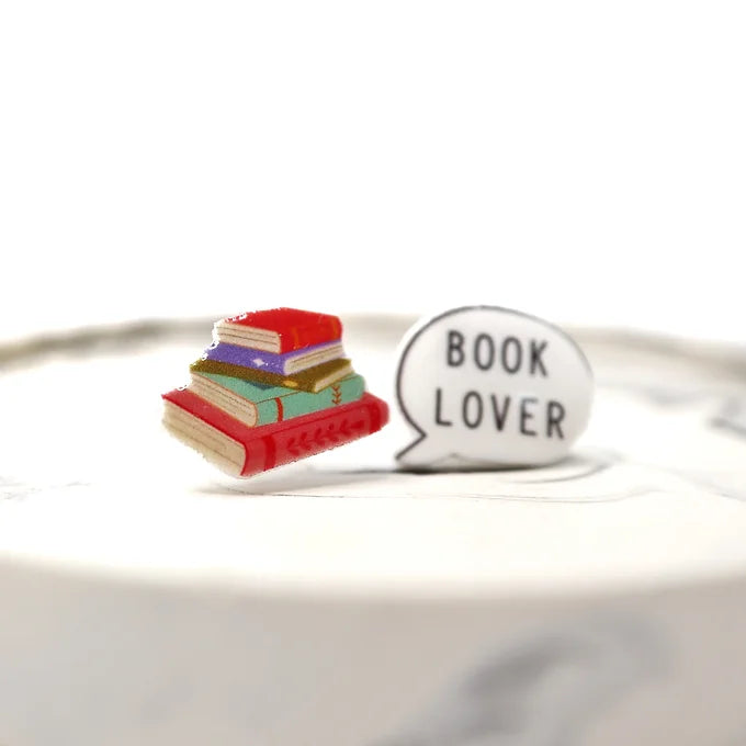 BOOK LOVER - náušnice puzetky