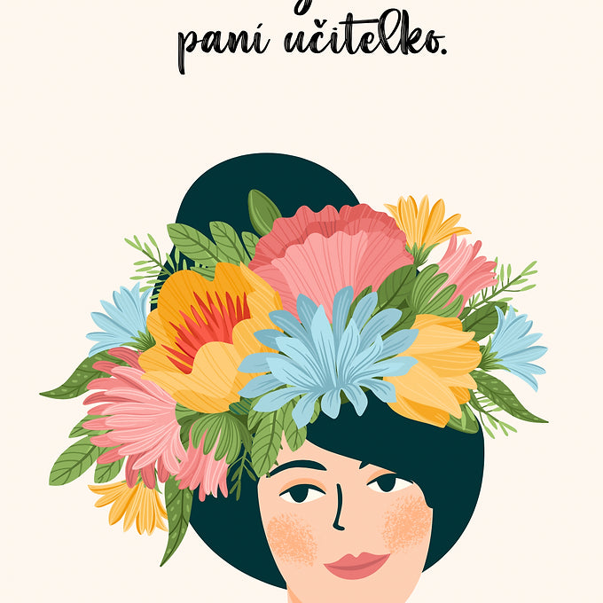 Přání paní učitelka - černovláska - na naušnice