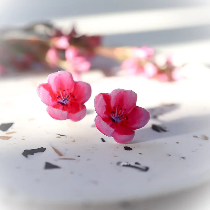 KVĚT SAKURA růžová - náušnice pecky