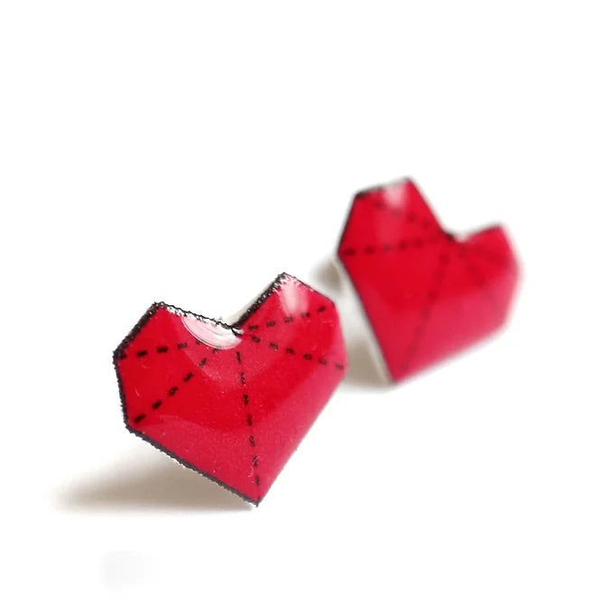 SRDÍČKA ORIGAMI - Naušnice pecky