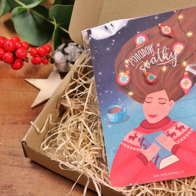 Christmas gift set COMFORT - card & earrings