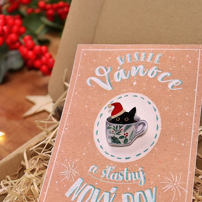 KRAFT Christmas gift set - card & brooch