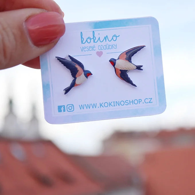 SWALLOWS - stud earrings