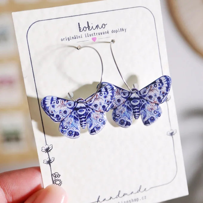 MOTH in PORCELAIN - drop earrings