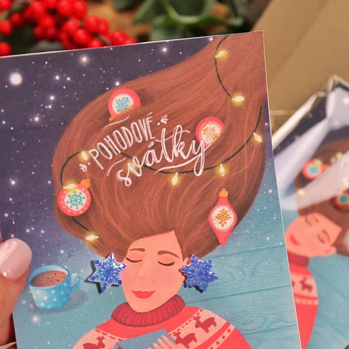Christmas gift set COMFORT - card & earrings