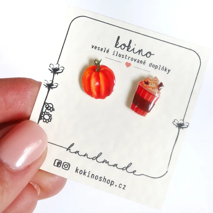 PUMPKIN SPICE LATE - náušnice puzetky