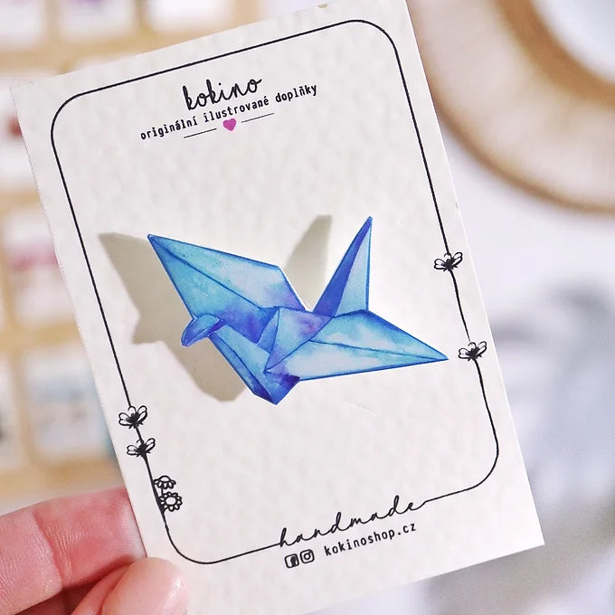 ORIGAMI JEŘÁB - Brož